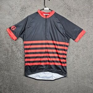 TWINSIX Men Cycling Jersey Short Sleeve Black Red Stripe Size XLarge